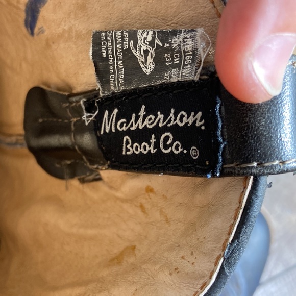 Masterson Boot Co. Navy and Black Cowboy Boots Size 6.5 - Picture 9 of 12